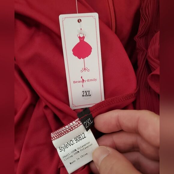 Beauty Emily Pleated Surplice Gown sz XXL - Picture 12 of 13